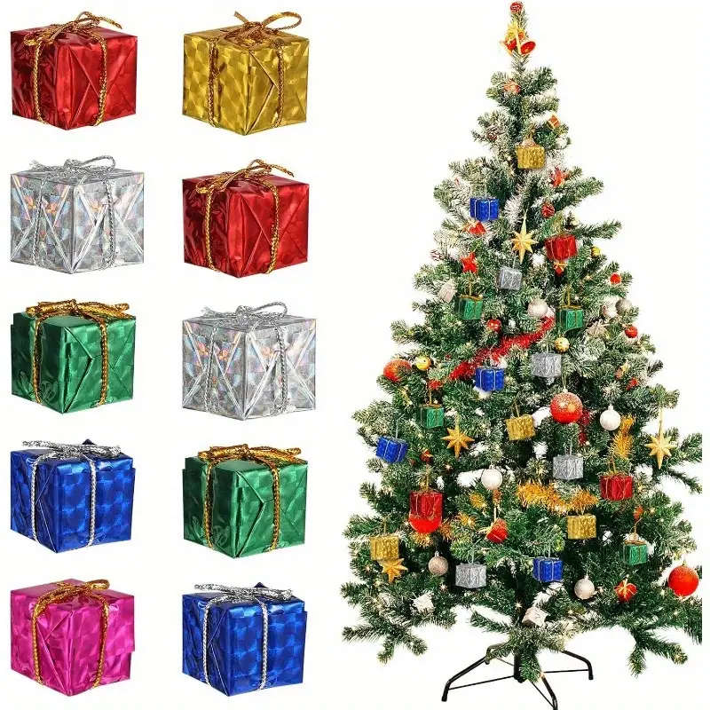 96 Plastic Holiday Christmas Tree Gift Boxes