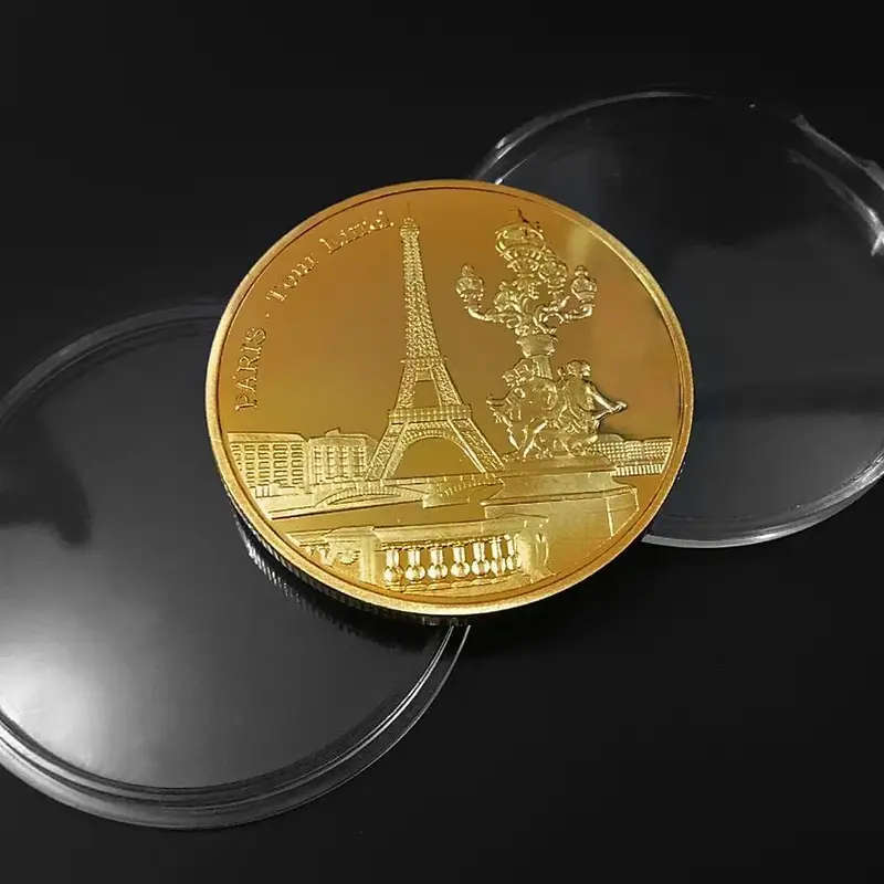 Paris Eiffel Tower Commemorative Replica Coin with Capsule