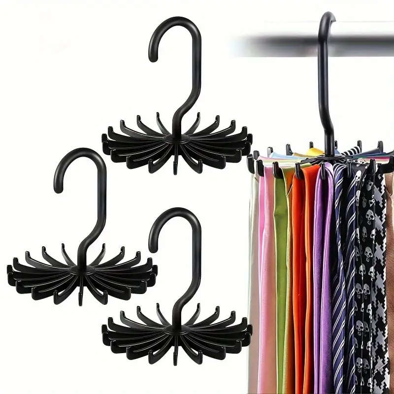 1pc Space-Saving 360 Rotating Tie Belt Organizer with 20 Claws Multi-Purpose Hooks for Home and