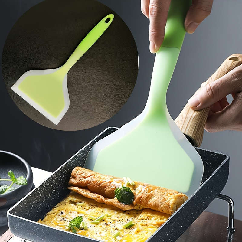 Silicone Spatula for Non-Stick Pans BBQ Grilling Pizza Pancakes Wide Mouthed Flexible H