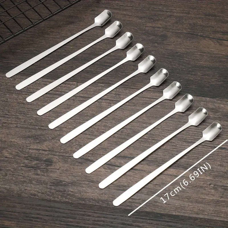 6-Piece Stainless Steel Long Handled Mixing Spoon