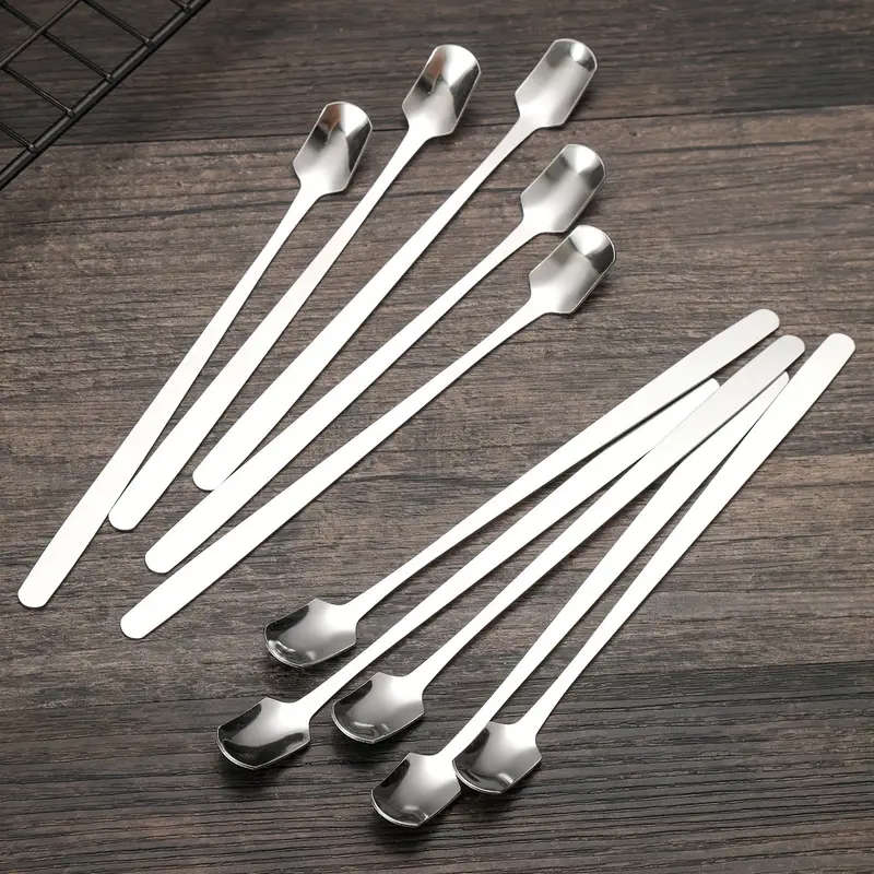 6-Piece Stainless Steel Long Handled Mixing Spoon