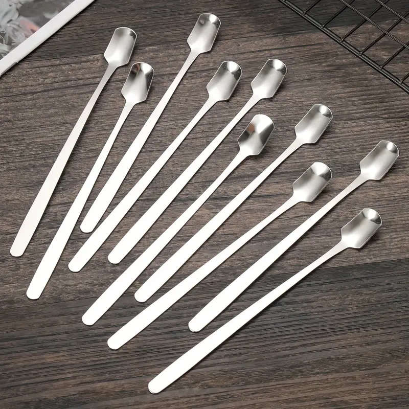 6-Piece Stainless Steel Long Handled Mixing Spoon