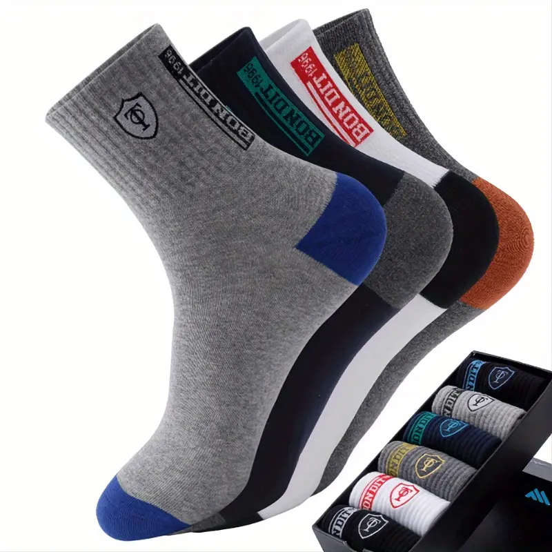 6 Pairs Of Breathable Cotton Sports Socks