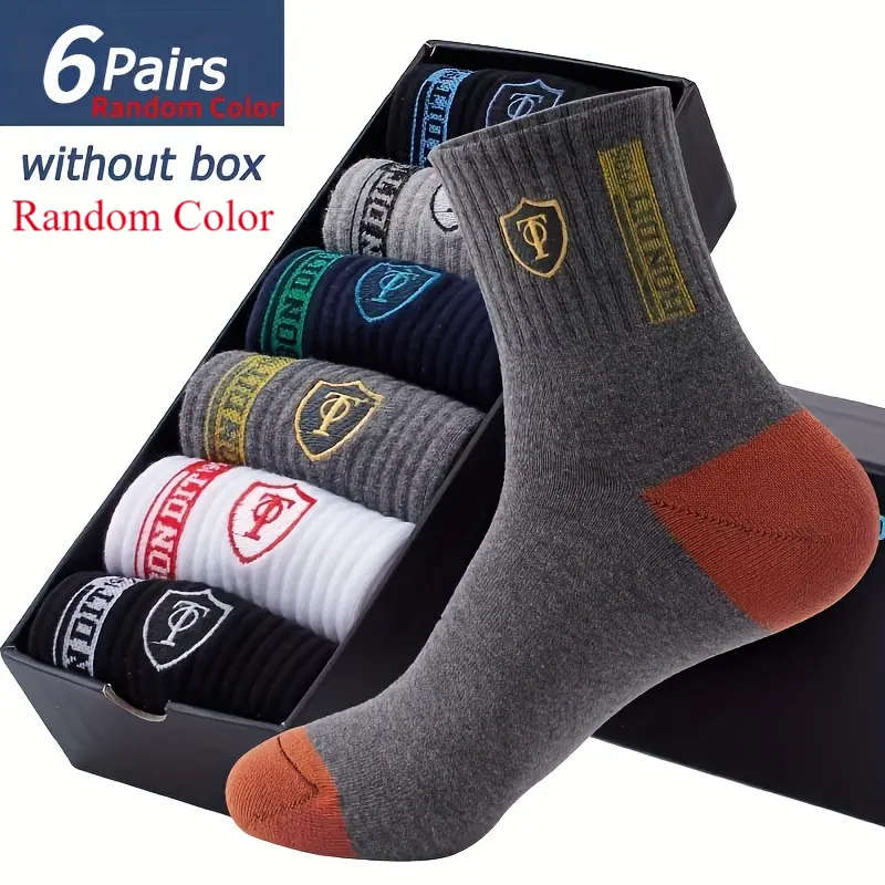 6 Pairs Of Breathable Cotton Sports Socks