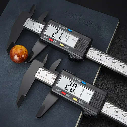 1pc Digital Caliper Electronic Micrometer Measuring Tool with LCD Display Carbon Fiber Plastic Verni