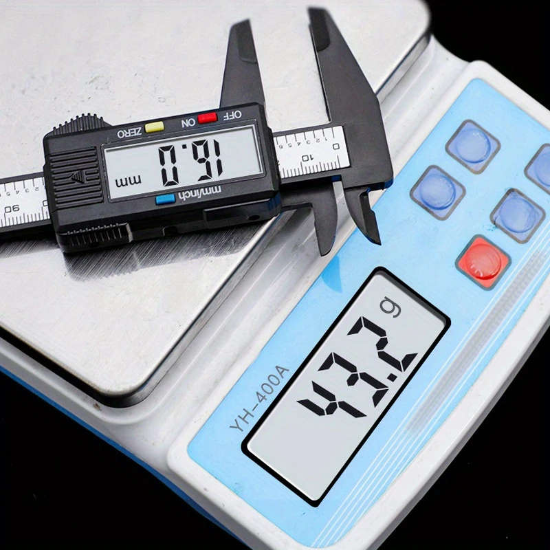 1pc Digital Caliper Electronic Micrometer Measuring Tool with LCD Display Carbon Fiber Plastic Verni