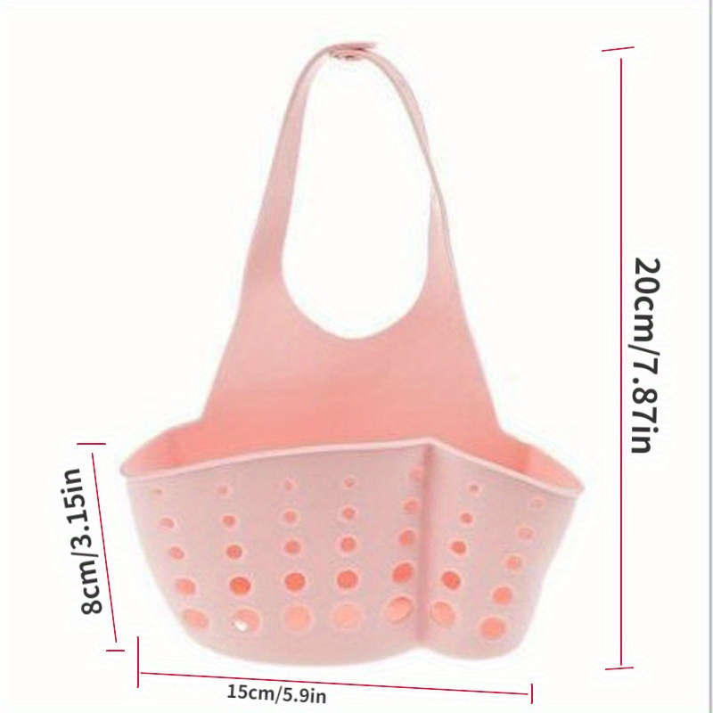 Adjustable Silicone Sink Caddy Button Strap Drain Basket