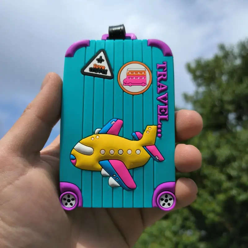 1 x Silicone Luggage Tag With Airplane Design