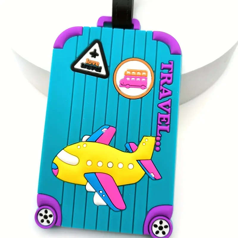 1 x Silicone Luggage Tag With Airplane Design
