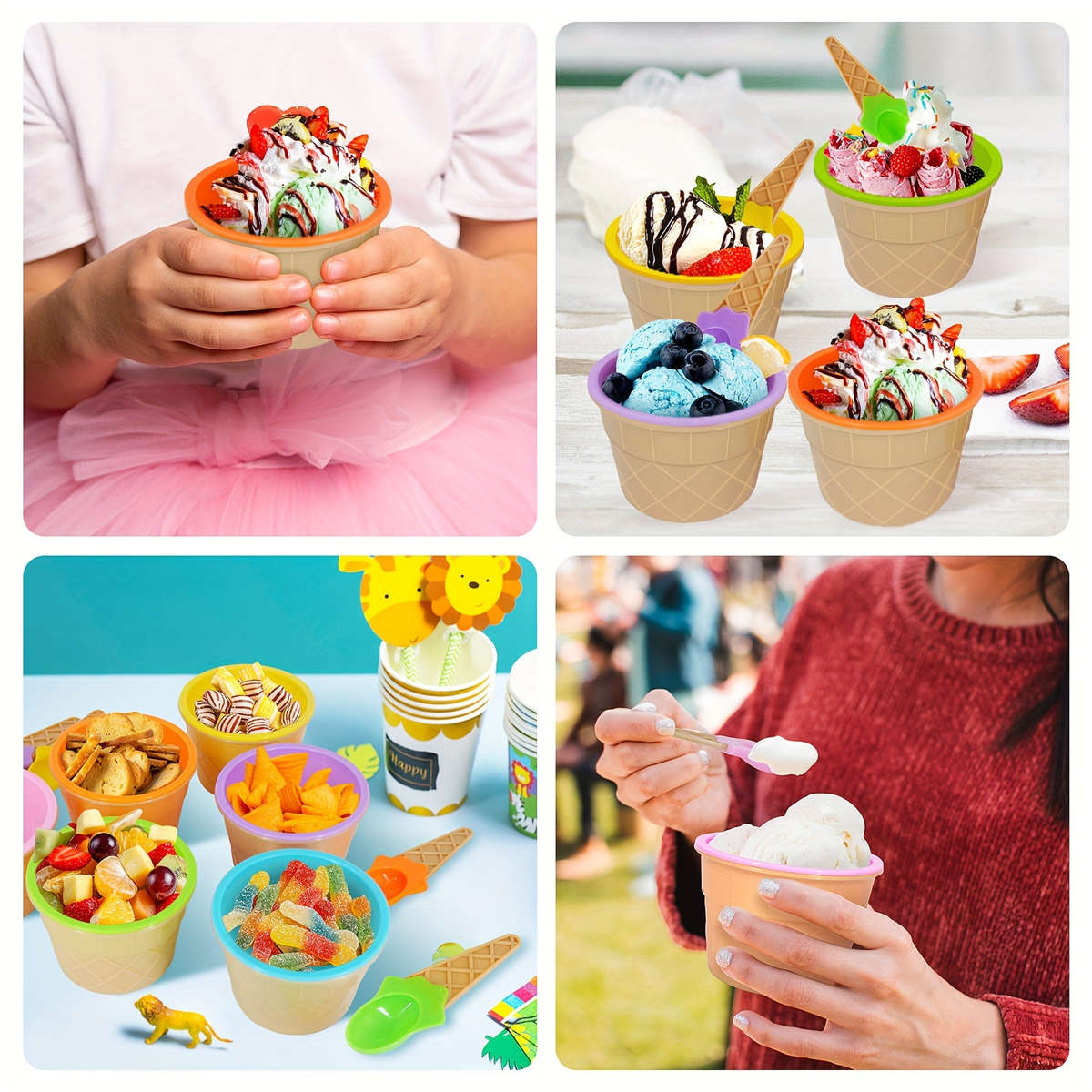 6pcs scoops and 6 bowls ice cream mixing bowls food and play with hot hands ice cr