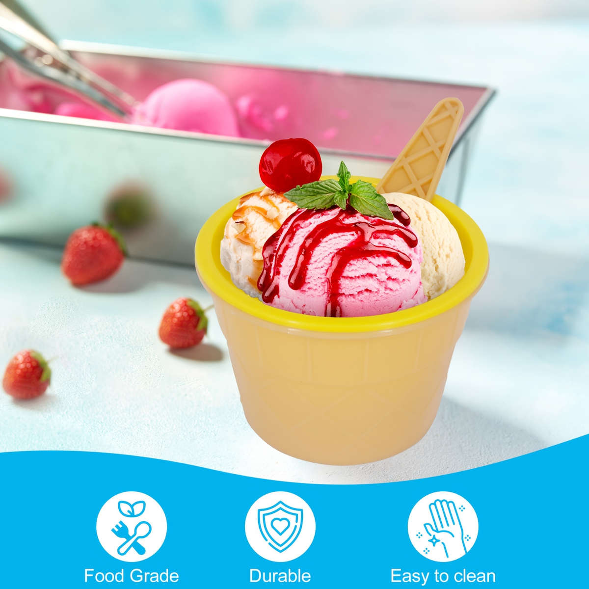 6pcs scoops and 6 bowls ice cream mixing bowls food and play with hot hands ice cr