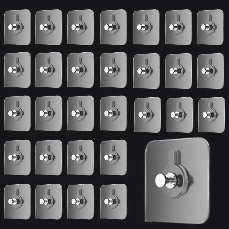 30pcs Self-Adhesive Picture Hangers No-Drill Traceless Frame Nails for Photos Posters Strong Adhesiv