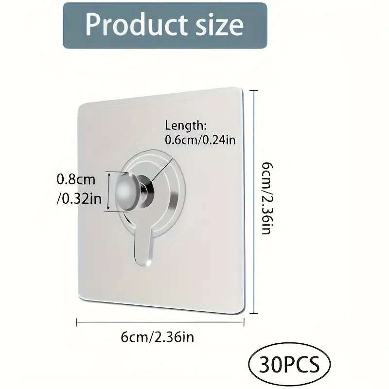 30pcs Self-Adhesive Picture Hangers No-Drill Traceless Frame Nails for Photos Posters Strong Adhesiv
