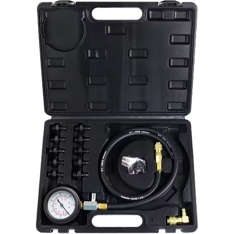 Professional Oil Pressure Gauge Tool for Engine Diagnostic Test with Hose Adapters