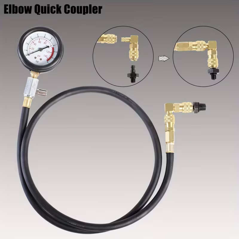 Professional Oil Pressure Gauge Tool for Engine Diagnostic Test with Hose Adapters