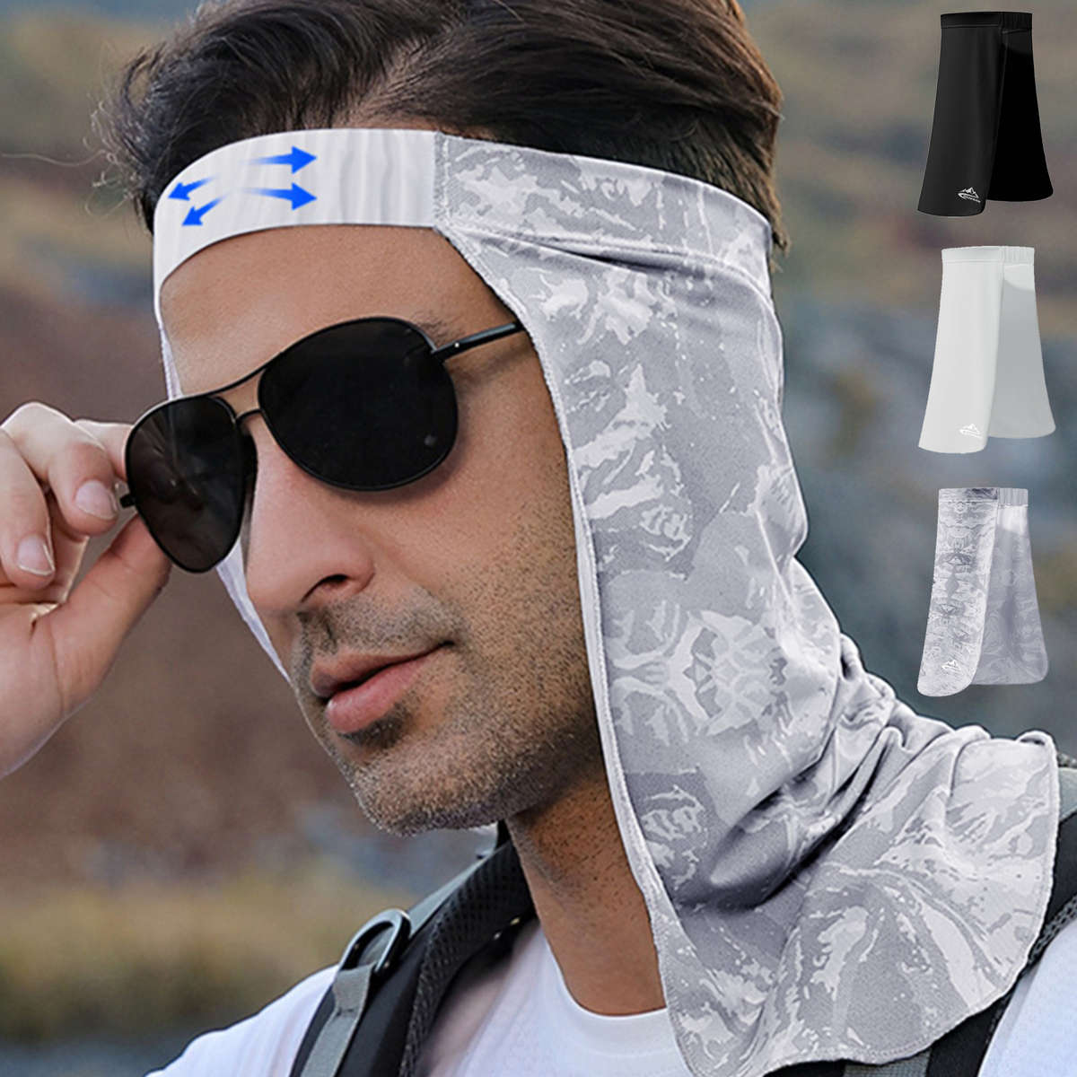 Men's Summer Sun Protection Hat with Breathable Neck Flap High Elasticity UV-Resistant