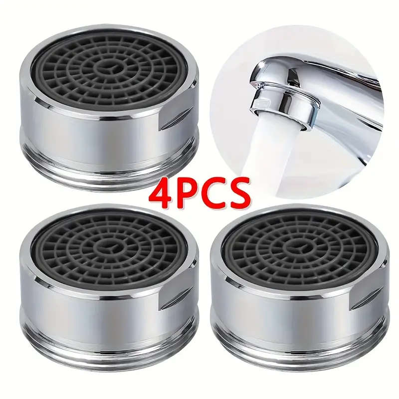 4pcs Stainless Steel Faucet Aerators Water Saving Kitchen and Bathroom Tap Filter Nozzles Universal