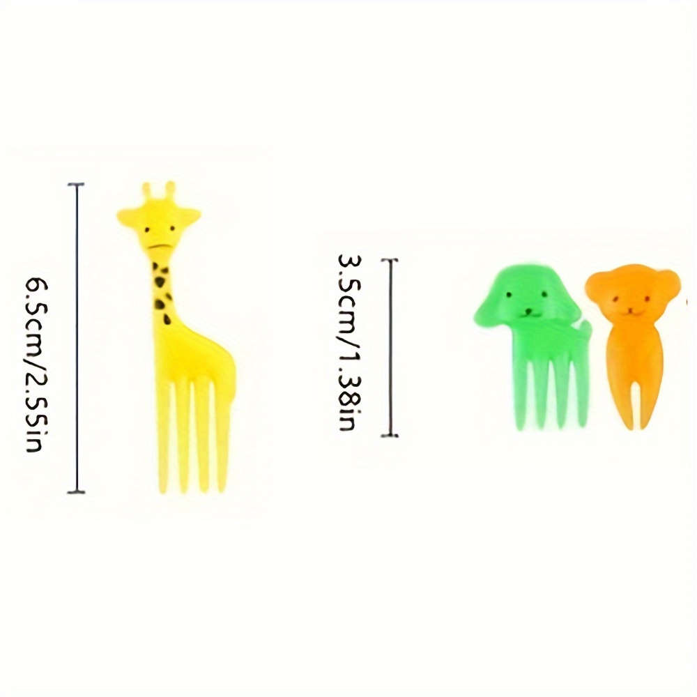 10pcs Fruit Forks Creative Animals Style Fork Dessert Fork Small Plastic Fork for Home Kitch