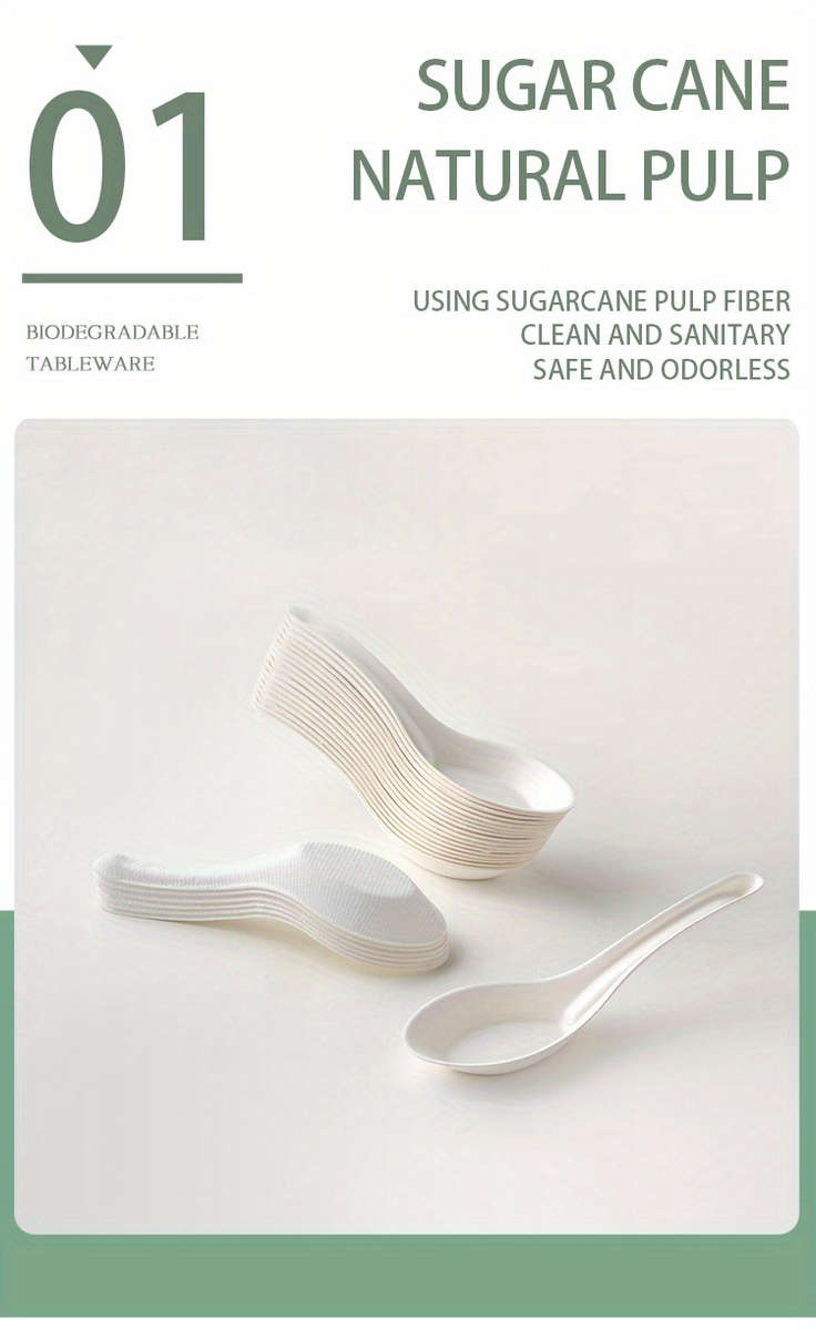 30Pcs Pulp Soup Spoons