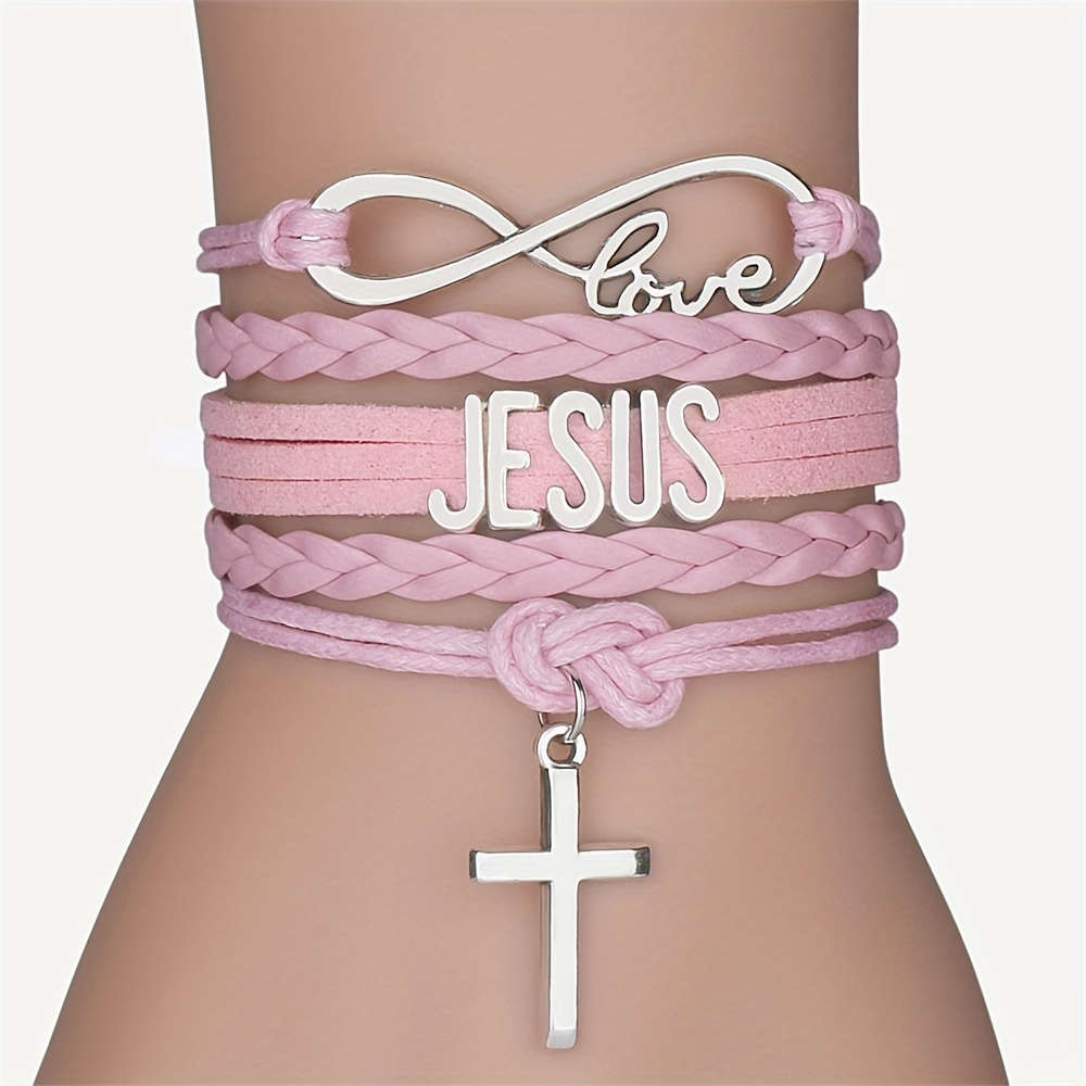1 Piece Pink Jesus Theme Pendant