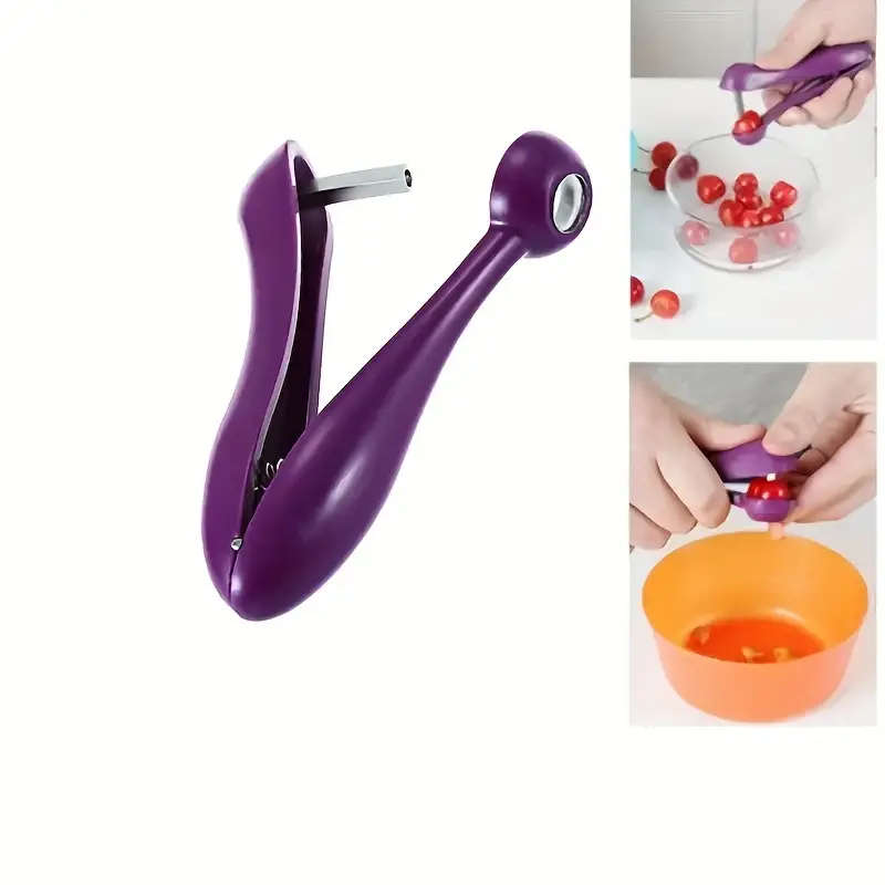 1pc Plastic Cherry Pitter Tool Quick and Easy Pitting Comfortable Grip Ideal for Cherry Recipes and