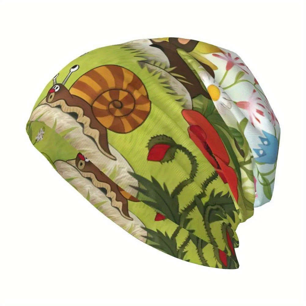 Biihudu Fashionable Knitted Polyester and Spandex Hat with Cute Mole and Bear Print Unisex Fu