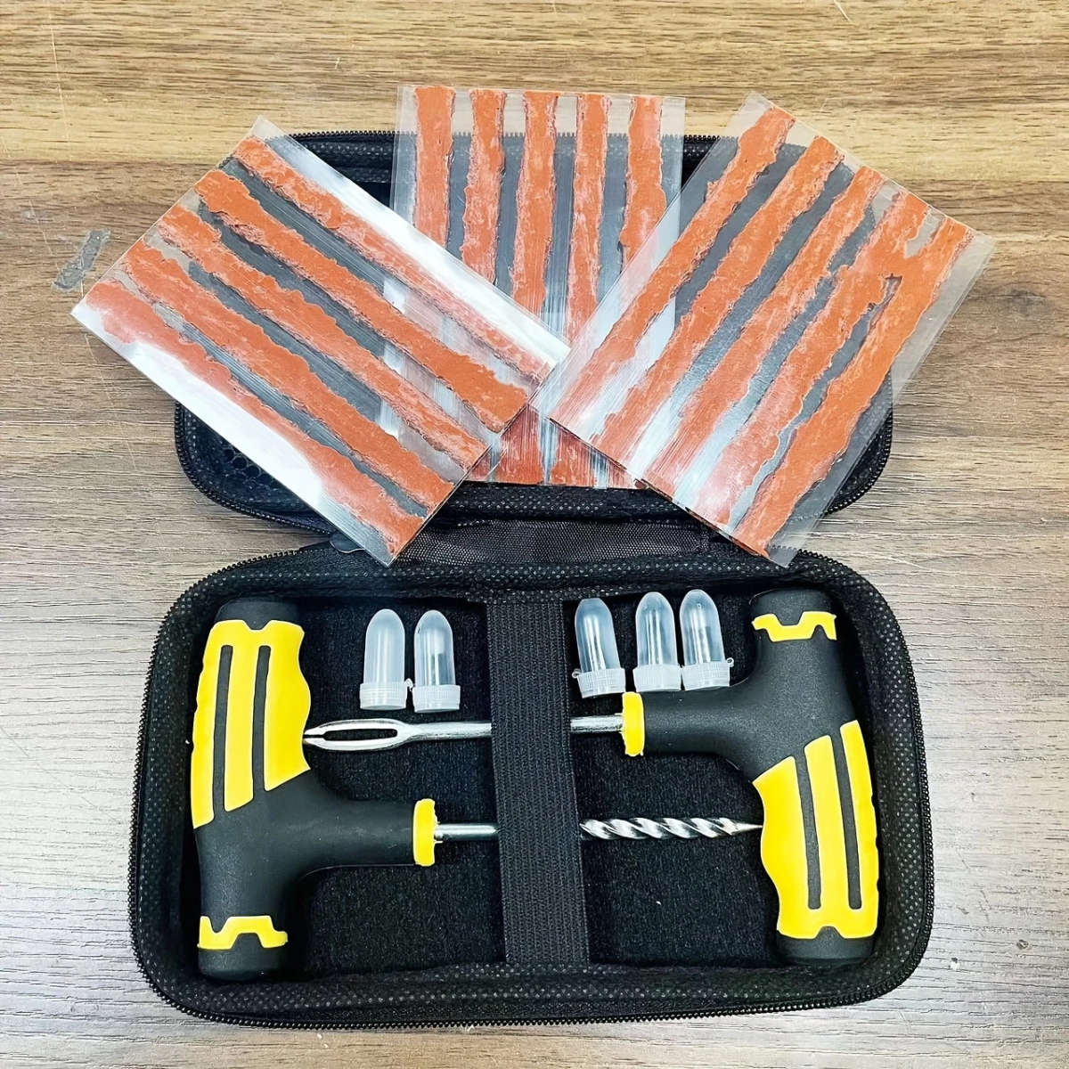 22pcs Car Tire Repair Kit with Emergency Tools Patches Sealant Easy-to-Use for Quick Fixes