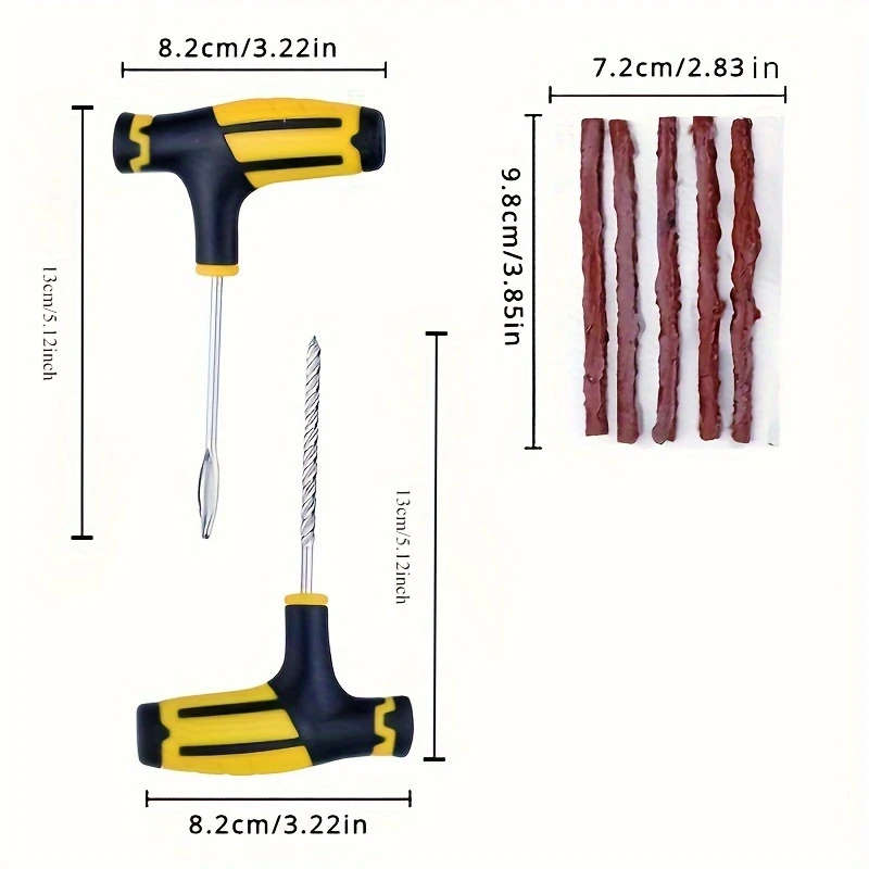 22pcs Car Tire Repair Kit with Emergency Tools Patches Sealant Easy-to-Use for Quick Fixes