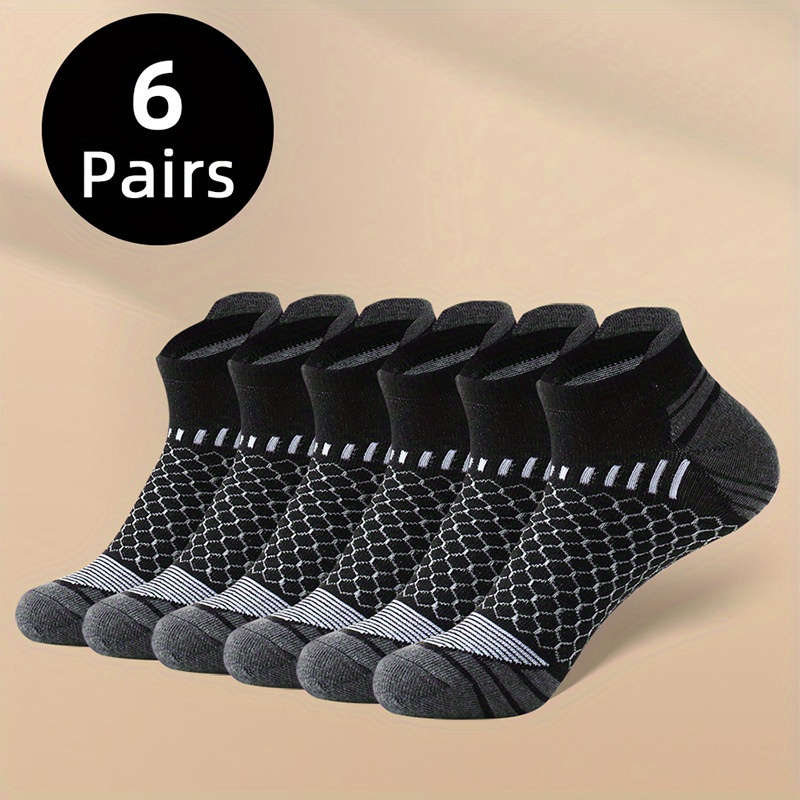 6 Pairs Black One Size High Elastic Socks