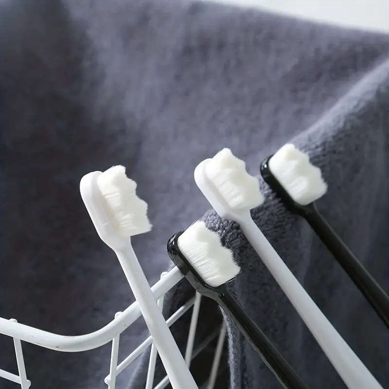 4Pack Extra Soft Manual Toothbrushes with Microfiber Bristles Nano Toothbrush Set for Deep Cleaning