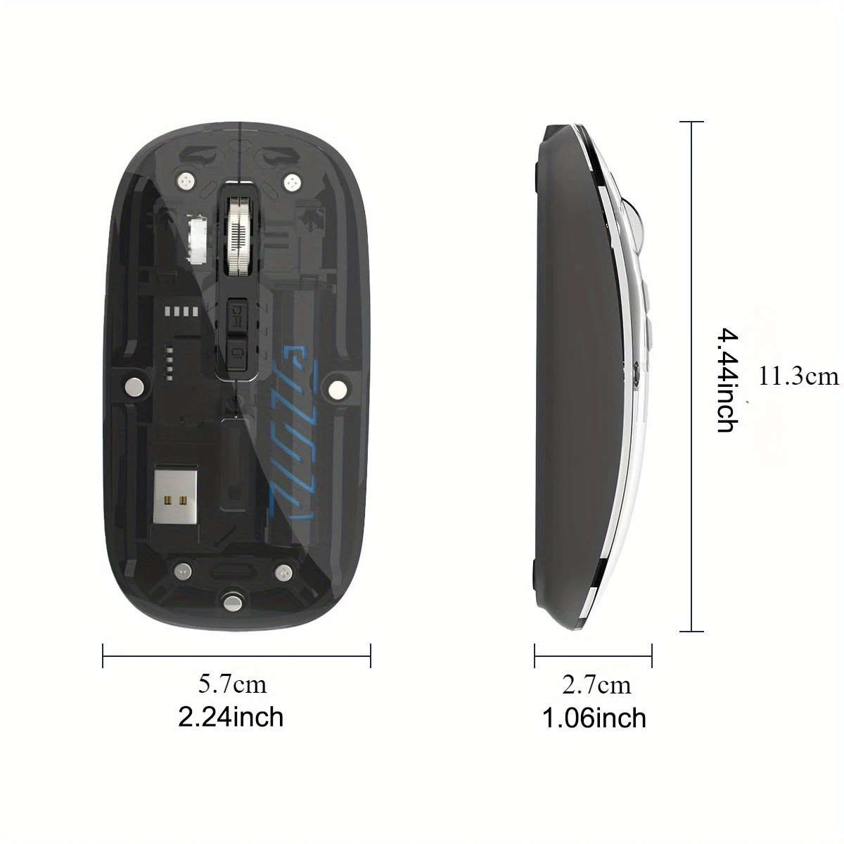 Ergonomic Transparent Wireless Mouse