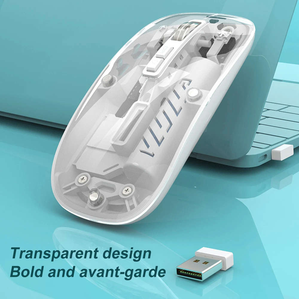 Ergonomic Transparent Wireless Mouse