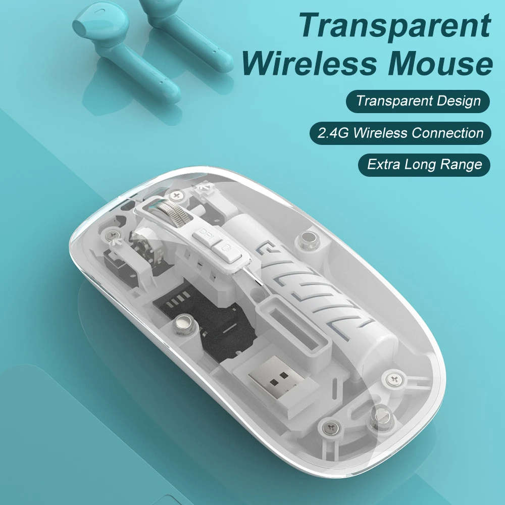 Ergonomic Transparent Wireless Mouse