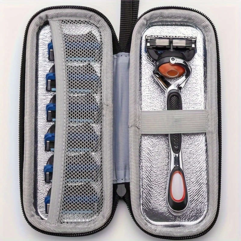 1pc Vintage-Inspired EVA Hard Shell Razor Case Portable Durable Water-Resistant Easy to Clean Gray