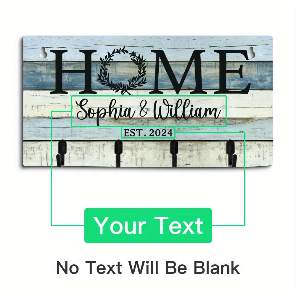 Putuo Decor Customizable Wood Key Holder Wall SignPersonalized Home Key Rack with Names  Establi