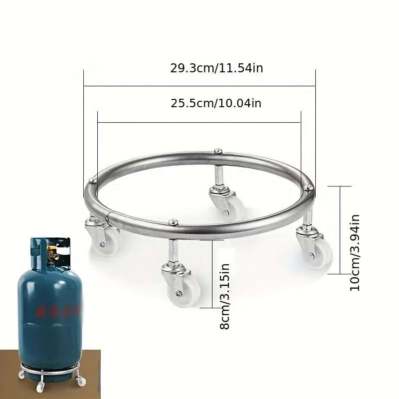 Durable Stainless Steel Gas Cylinder Cart with Wheels