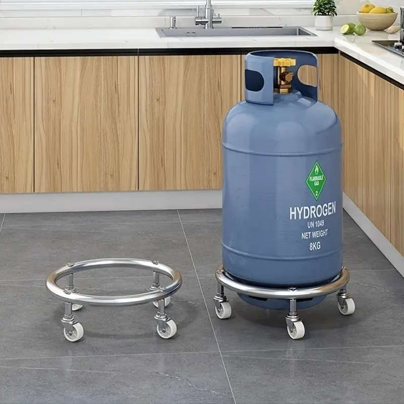 Durable Stainless Steel Gas Cylinder Cart with Wheels