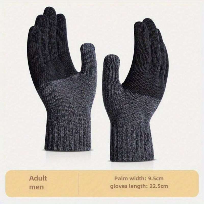 1 Pair Dark Gray Wrist Half Finger Warm Gloves