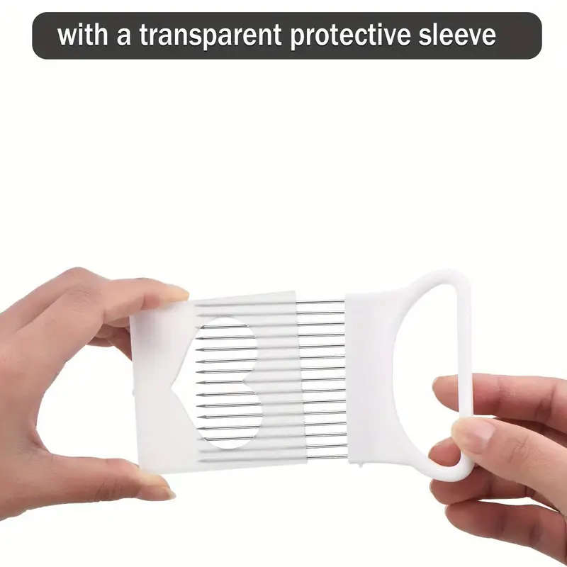 1pcs Stainless Steel Slicing Fixing Cutter Onion Insert Tenderizer Meat Tenderizer Fork Shredder Cut