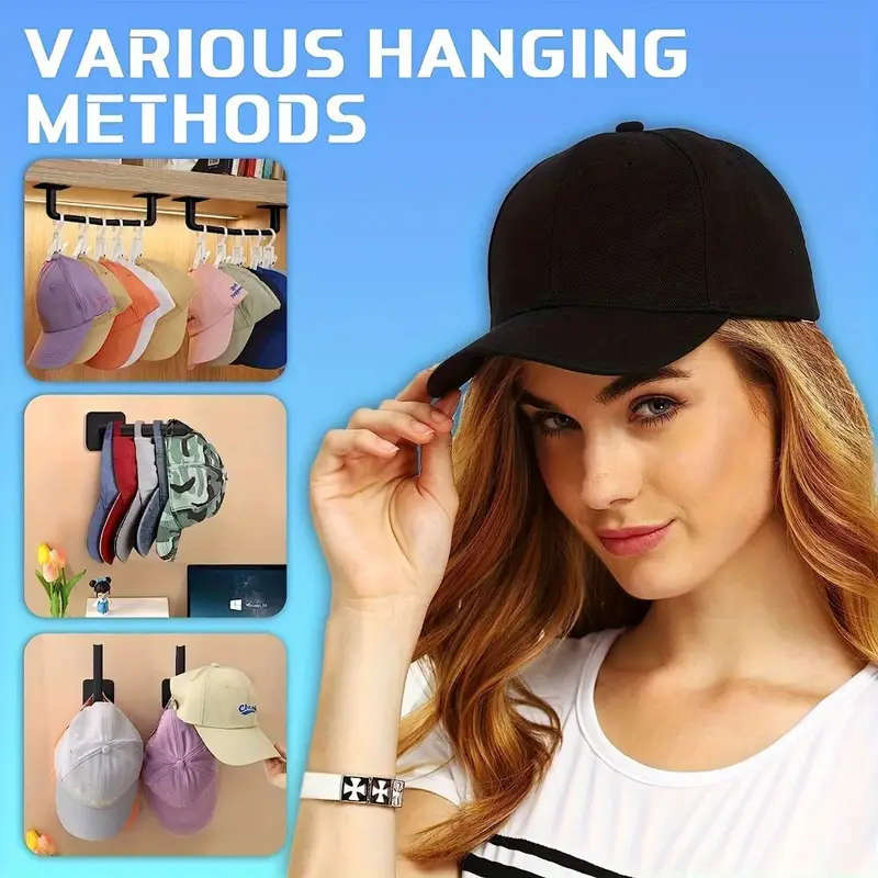 1pc Fashion Wall Mount Hat and Key Hooks Easy Install Self-Adhesive Space-Saving Versatile Organizer