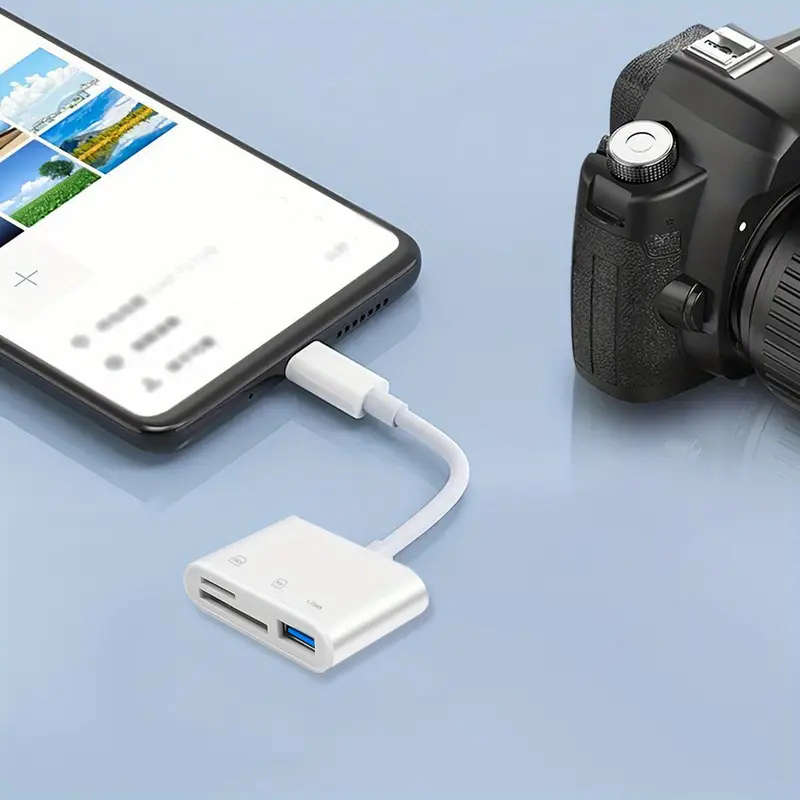 High-Speed 3-in-1 USB-C SD Card Reader