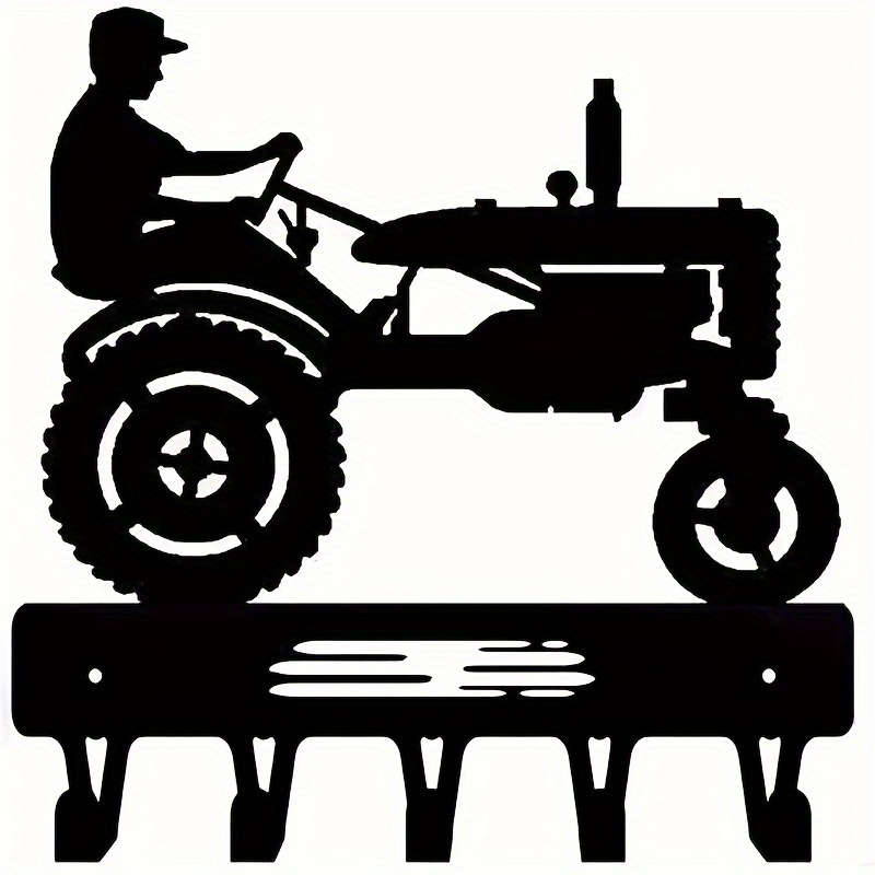 HELLOYOUNG Farmhouse Key Rack HangerWall Mount Easy Install 15.24 cm Wide Metal Tractor and Fa