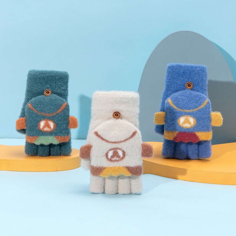 1 Pair Blue Warm Gloves