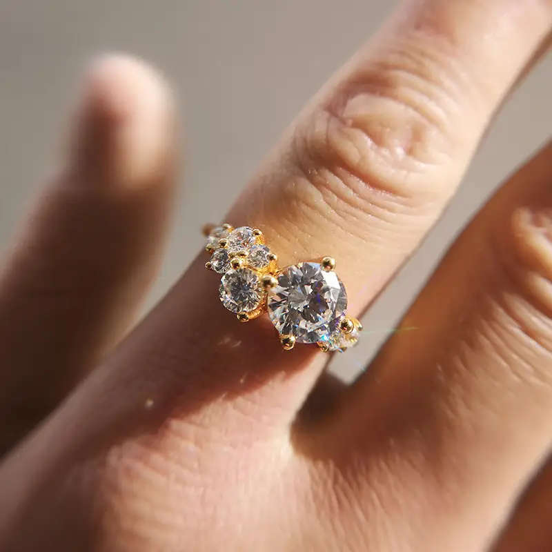 14K Gold Plated Cubic Zirconia Ring