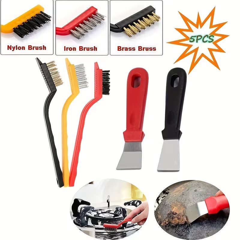 5Pcs Brushes And Scrapers Kitchen Cleaning Tool Set
