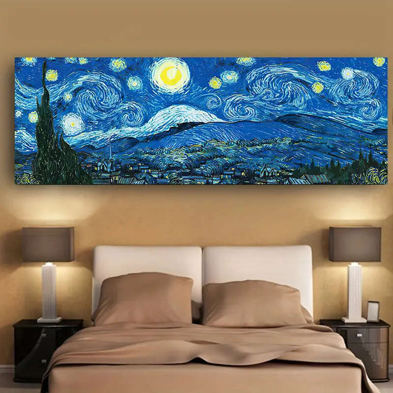 Van Gogh'S "Starry Night" Canvas Art Print - Frameless, Modern Minimalist Wall Decor