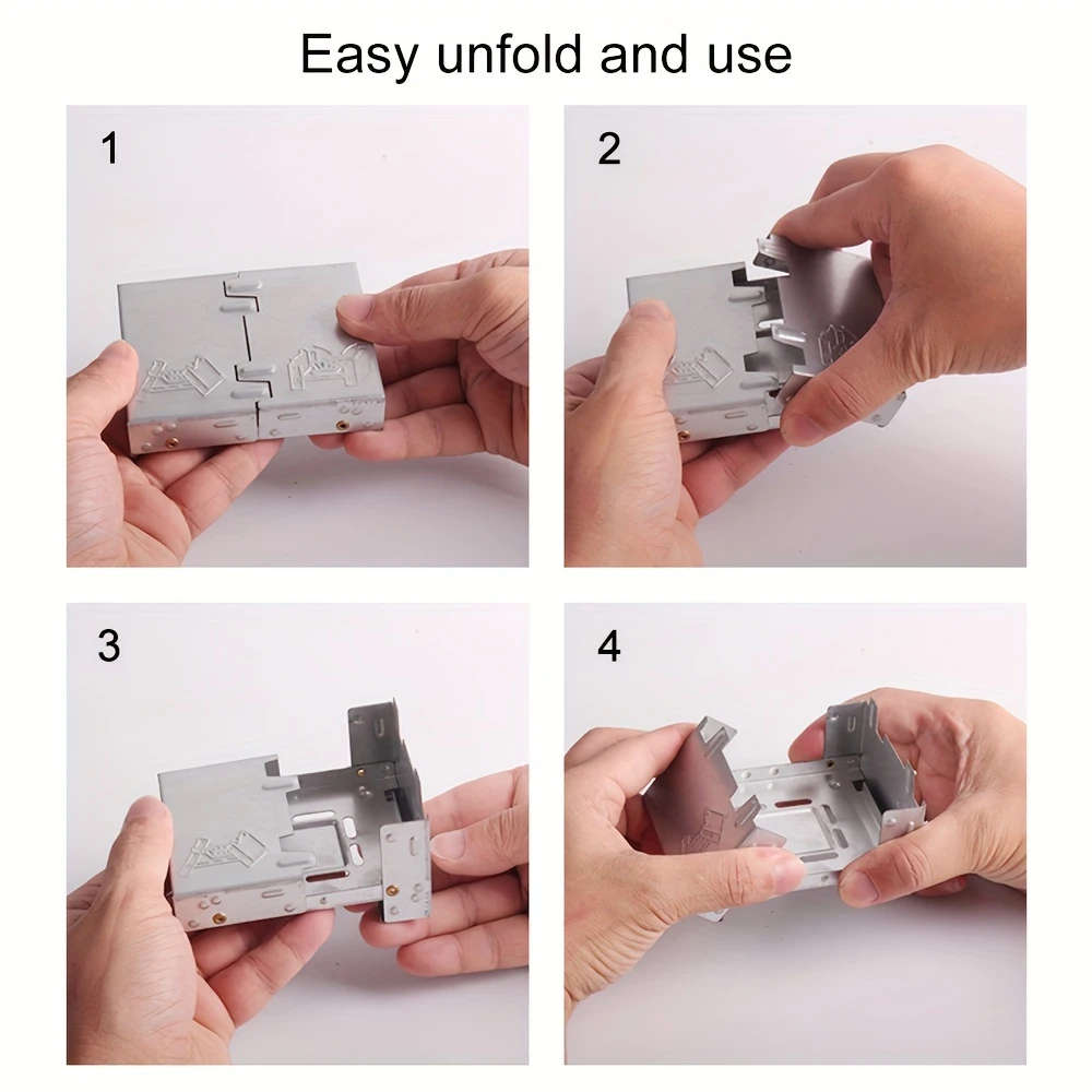 1Pc German Folding Stove Solid Alcohol Fuel Portable Camping Grill Iron Outdoor Cooker With No Ignit