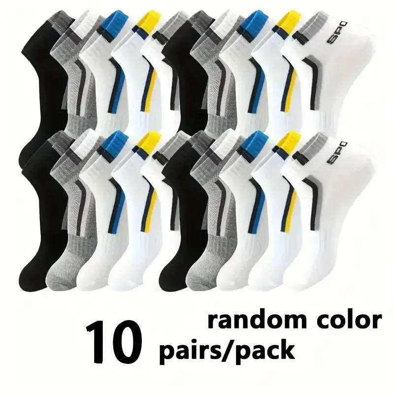 10 Pairs Athletic Socks Breathable Mesh Socks