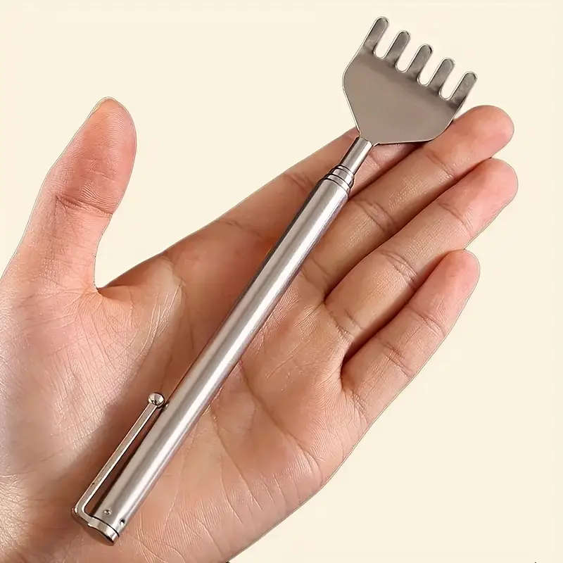 1pcs Extendable Stainless Steel Back Scratcher - 50.01cm Portable Itch Relief Tool Durable Non-Ticki